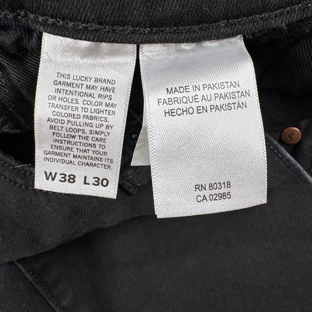 Lucky Brand 412 Athletic Slim Jeans Men 38x29 Black Modern Streetwear Minimalist